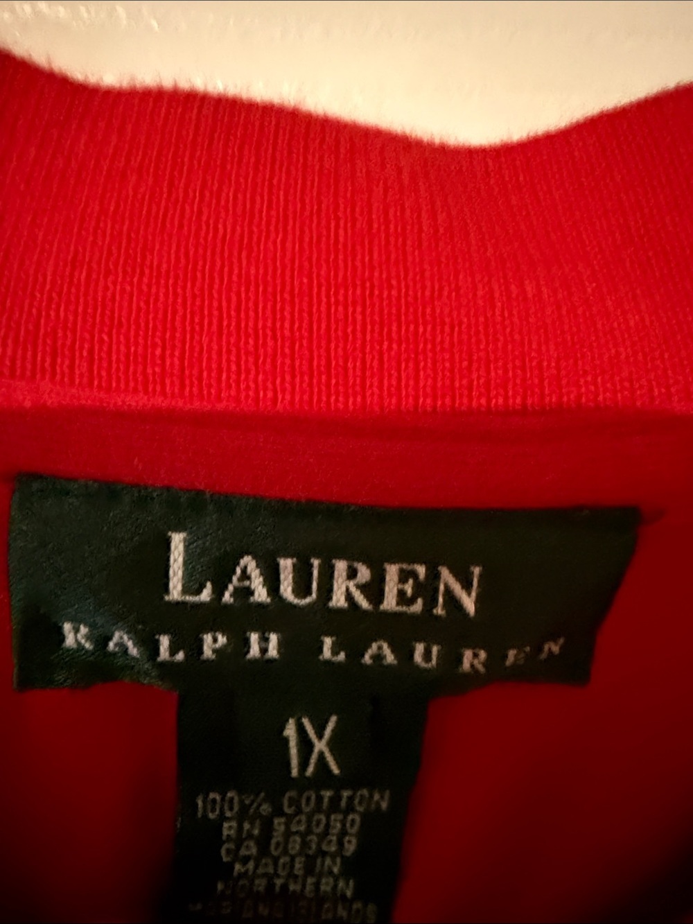 Lauren Ralph Lauren Red Polo with White Trim and Embroidered Crest - Picture 4 of 8